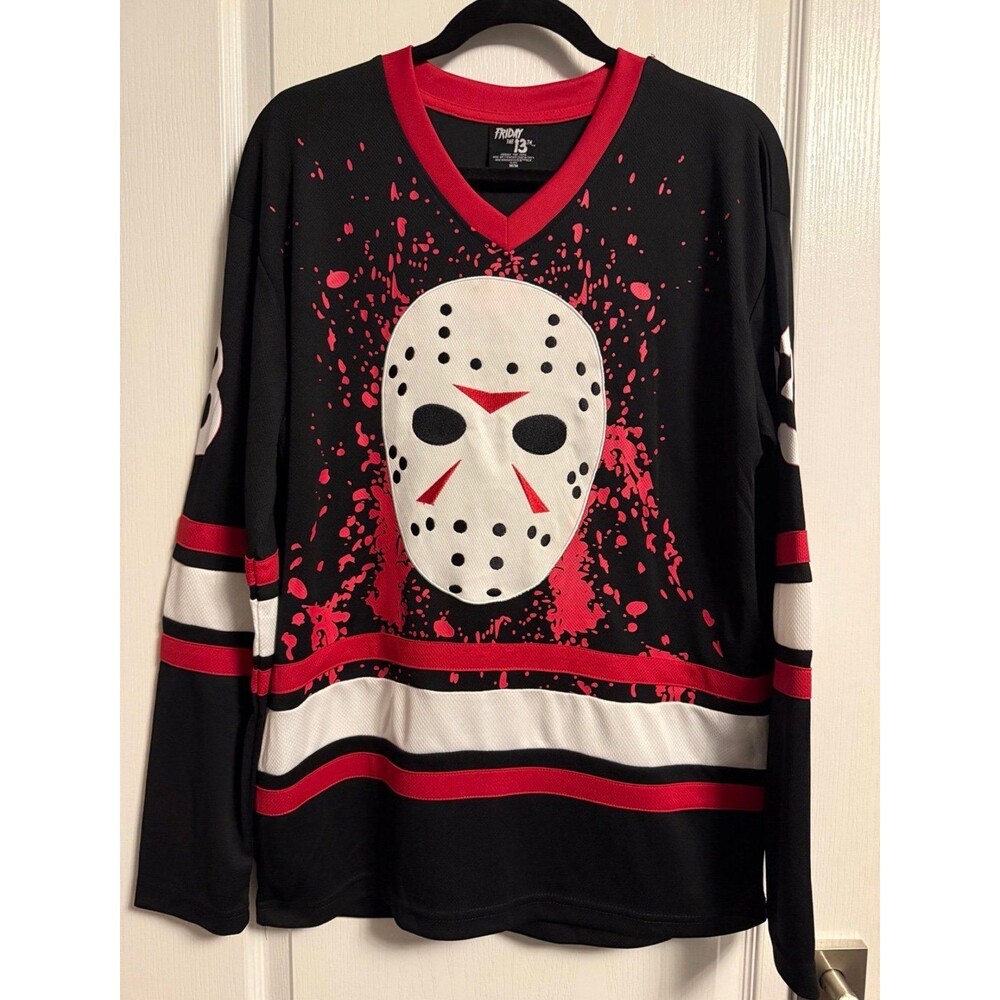 Friday The 13th Jason Voorhees Horror Movie Hockey Jersey Shirt Size Medium